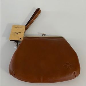 🎃🎄 PATRICIA NASH BROWN LEATHER CLUTCH W/HANDLE